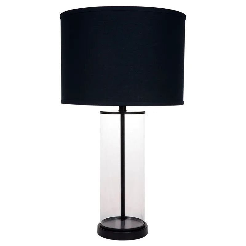Left Bank Table Lamp - Black with Black Shade