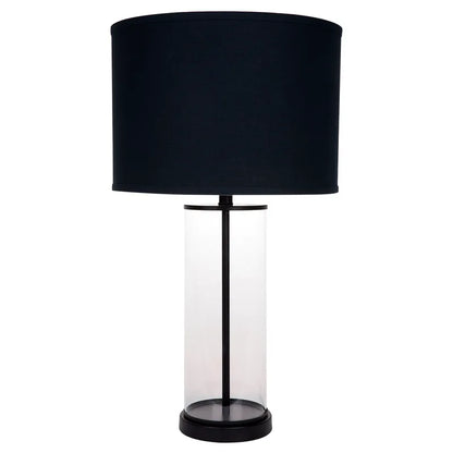 Left Bank Table Lamp - Black with Black Shade