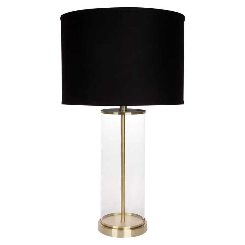 Left Bank Table Lamp - Brass with Black Shade