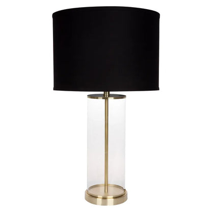 Left Bank Table Lamp - Brass with Black Shade