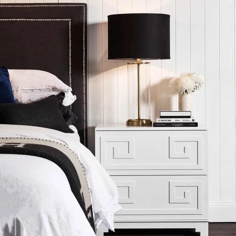 Left Bank Table Lamp - Brass with Black Shade