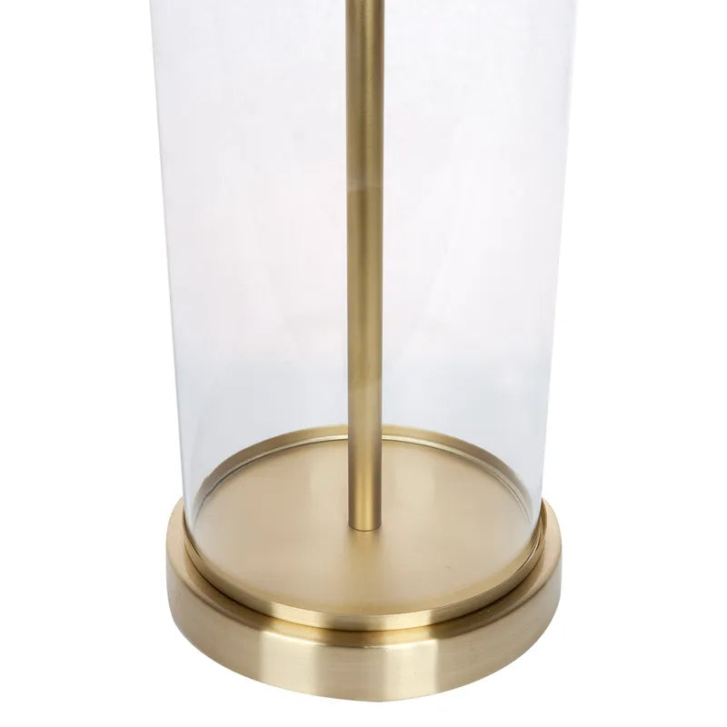 Left Bank Table Lamp - Brass with Black Shade