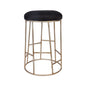 Aiden Gold Steel Kitchen Stool - Black Linen