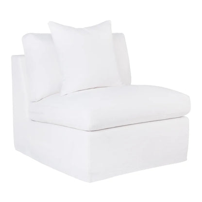 Birkshire Slip Cover Modular Occasional Chair - White Linen