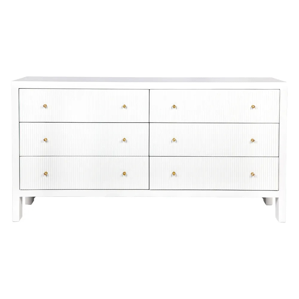 Ariana 6 Drawer Chest - White
