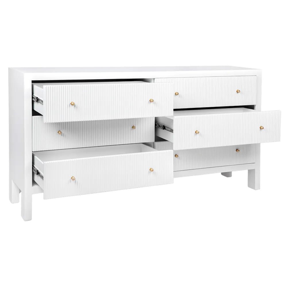 Ariana 6 Drawer Chest - White