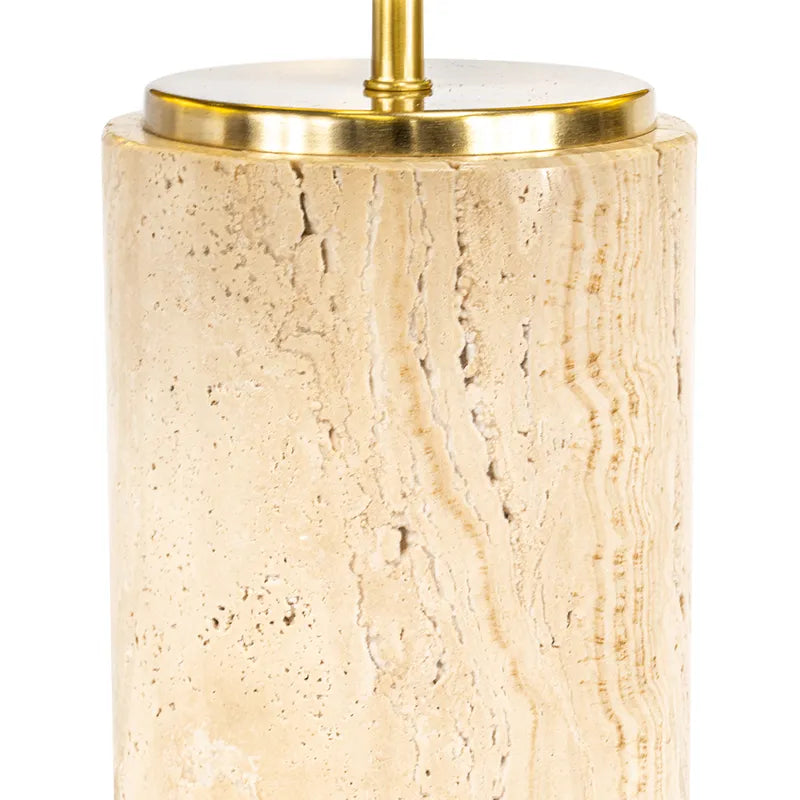 Paola Travertine Table Lamp - Black Shade
