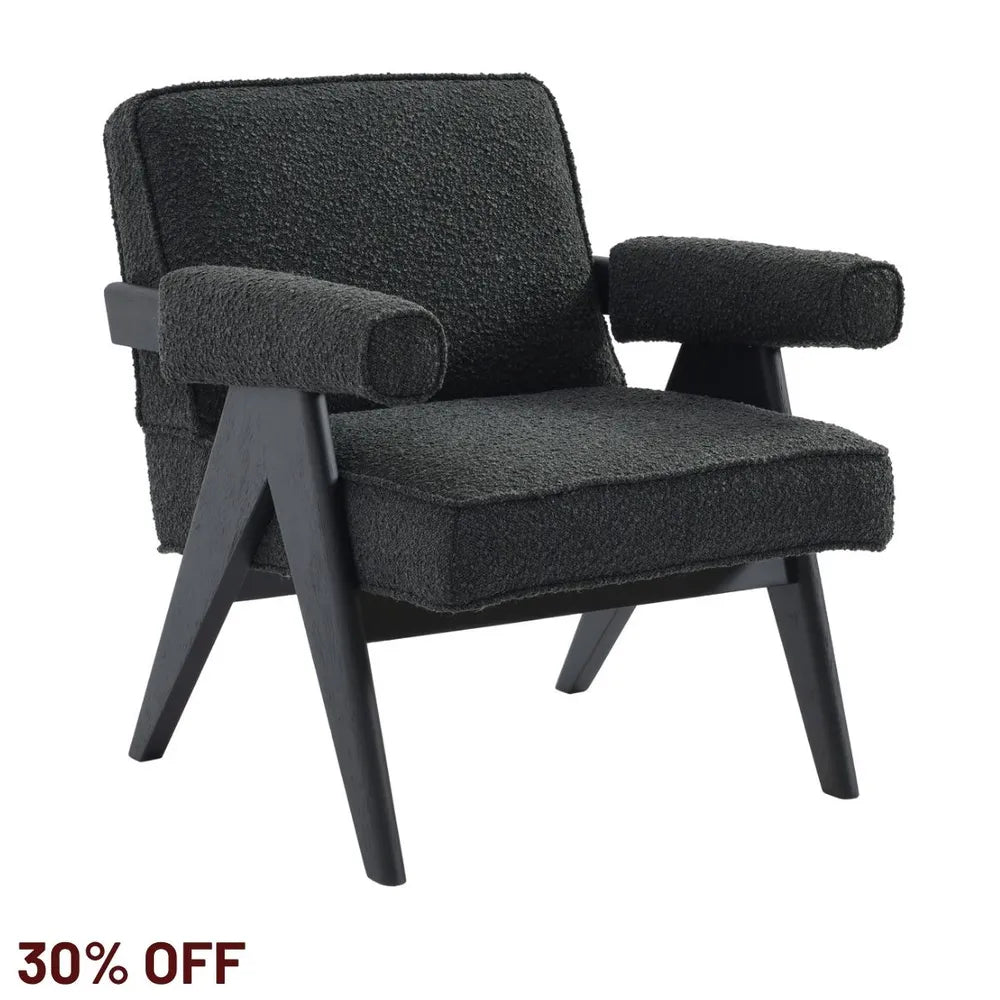 Ambrose Arm Chair - Black Onyx Boucle