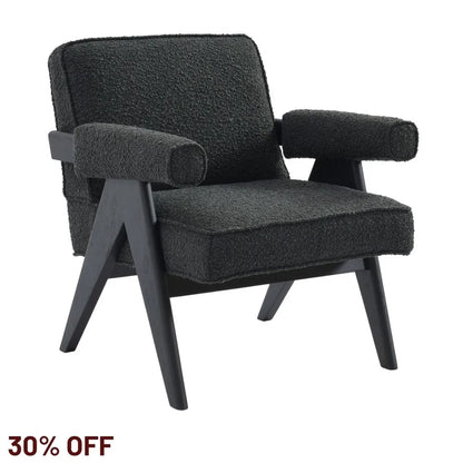 Ambrose Arm Chair - Black Onyx Boucle