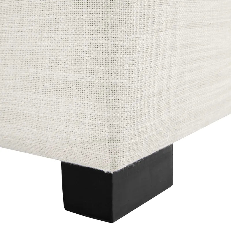 Soho Storage Bench Ottoman - Off White Linen