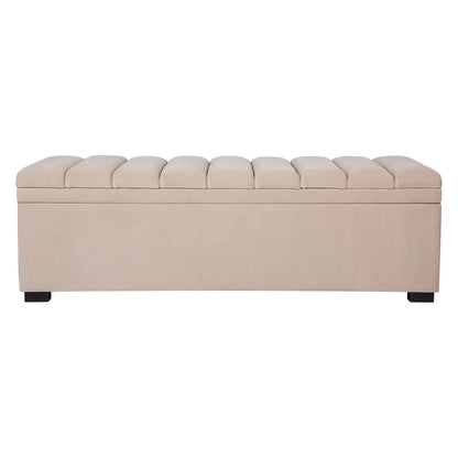 Soho Storage Bench Ottoman - Nude Velvet