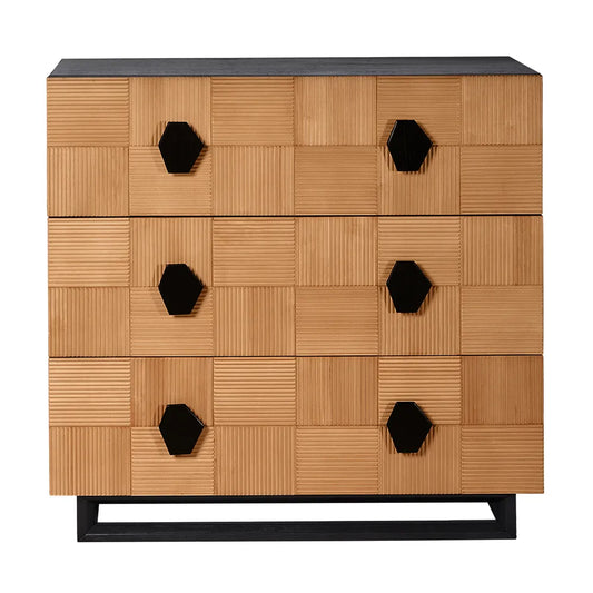 Alton 3 Drawer Chest - Natural and Black