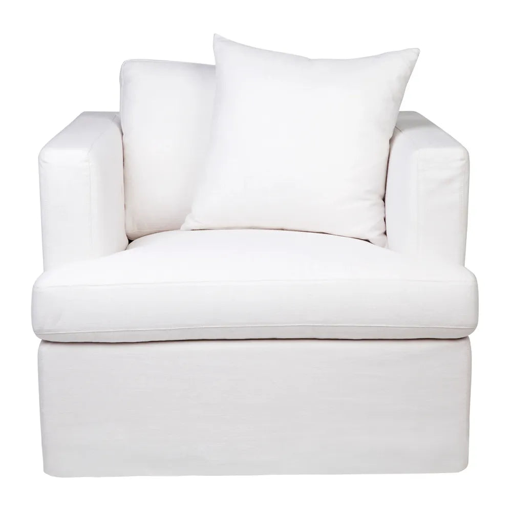 Birkshire Slip Cover Arm Chair - White Linen