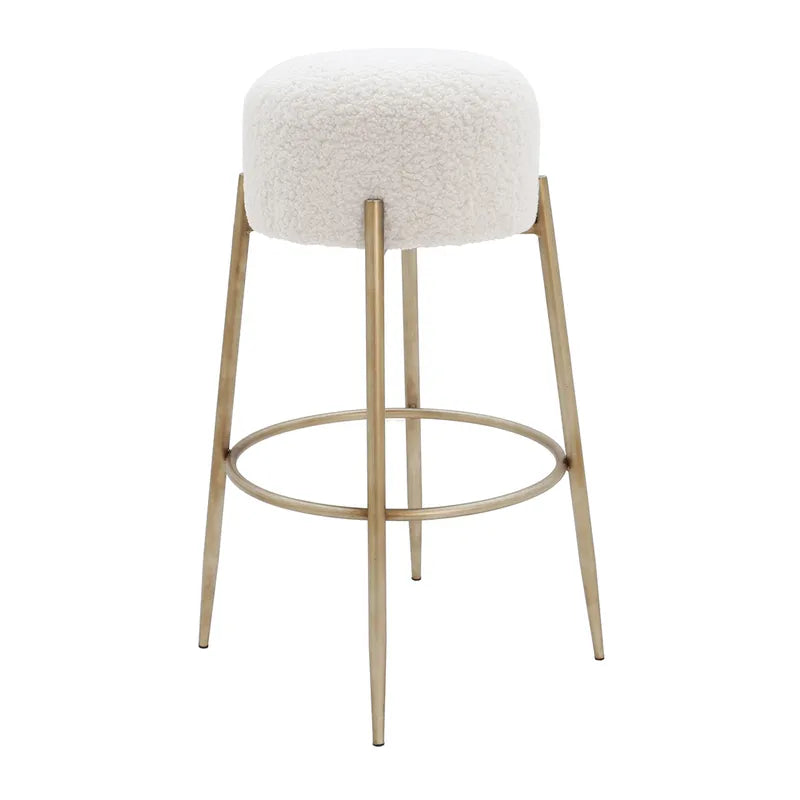 Nino Kitchen Stool - White Boucle