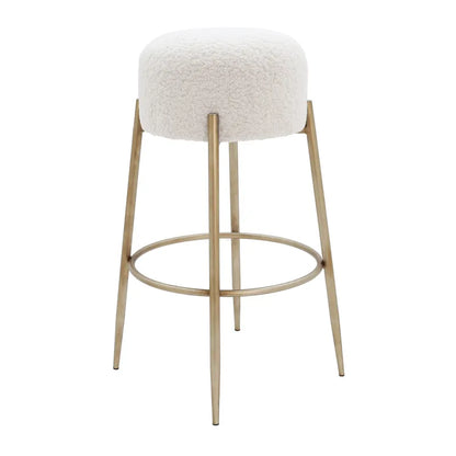 Nino Kitchen Stool - White Boucle