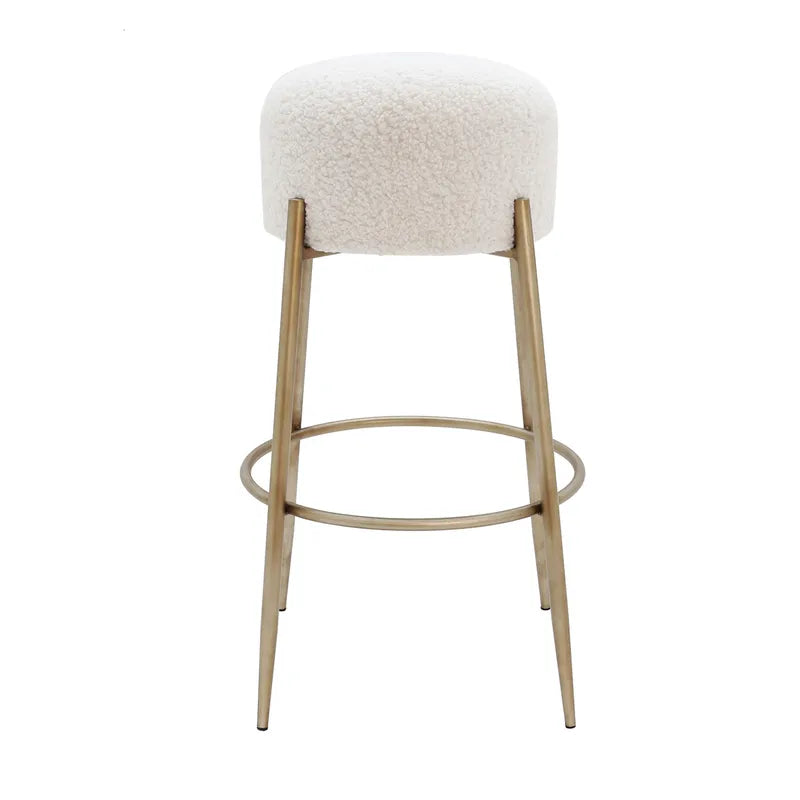 Nino Kitchen Stool - White Boucle