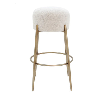 Nino Kitchen Stool - White Boucle