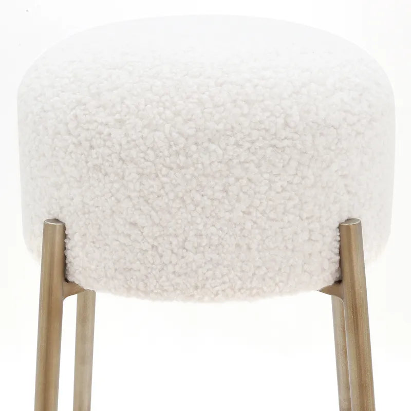 Nino Kitchen Stool - White Boucle