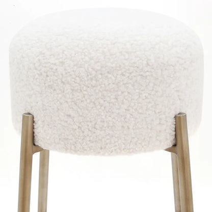 Nino Kitchen Stool - White Boucle