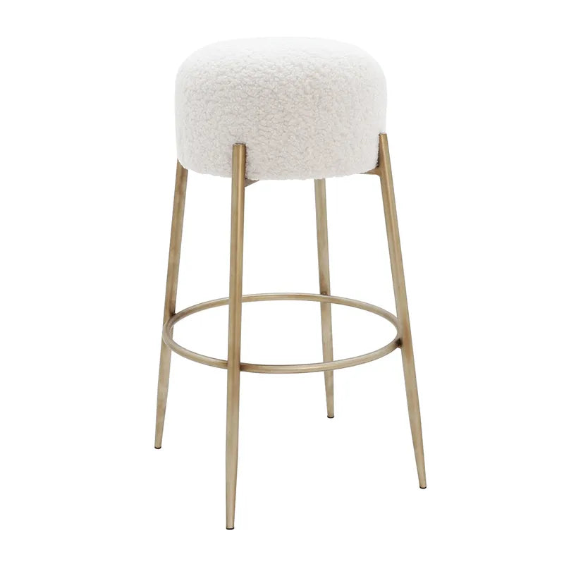 Nino Kitchen Stool - White Boucle