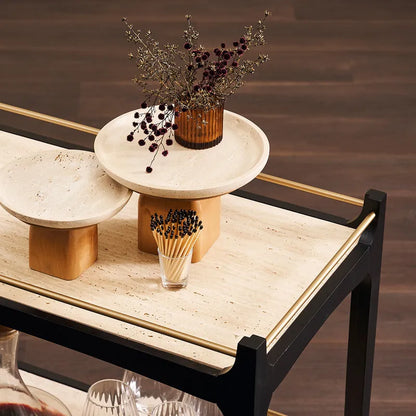 Ashley Travertine Bar Cart - Black