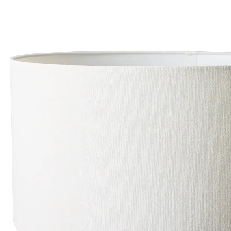 Mendoza Table Lamp - White w Off White Shade