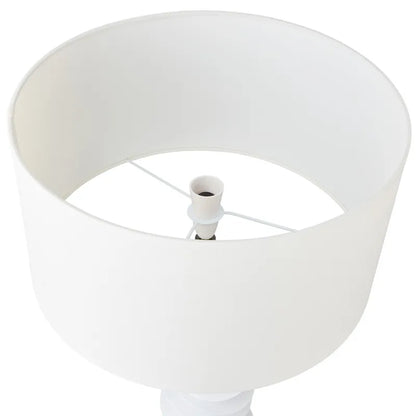 Mendoza Table Lamp - White w Off White Shade