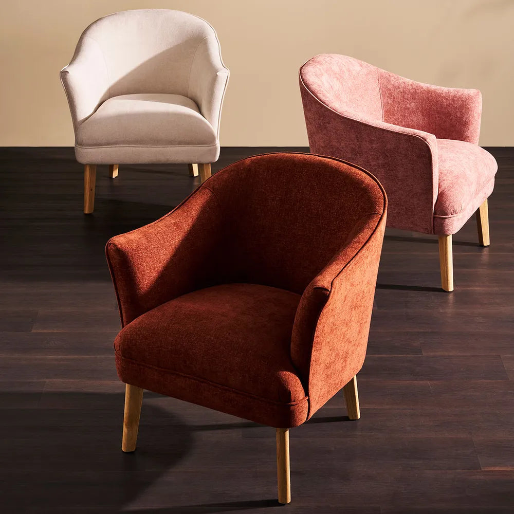 Elsa Arm Chair - Coral Chenille