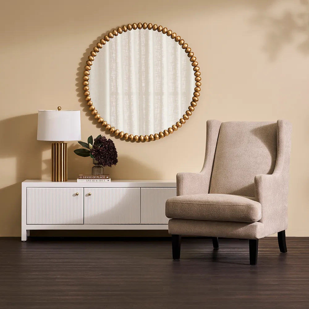 Gable Arm Chair Chair - Beige Chenille