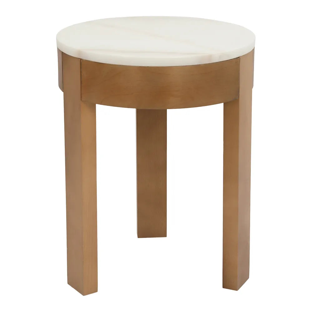 Oliver Marble Side Table - Small Oak