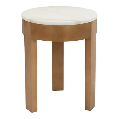 Oliver Marble Side Table - Small Oak