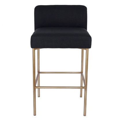 Leon Kitchen Stool - Black Linen