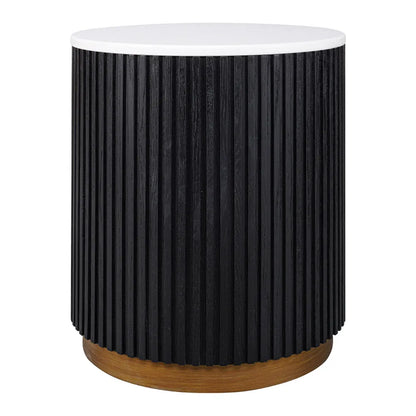 Mason Round Side Table - Black