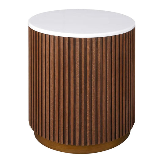 Mason Round Side Table - Walnut