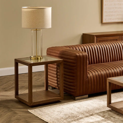 Sadie Oak Square Side Table - Large Walnut