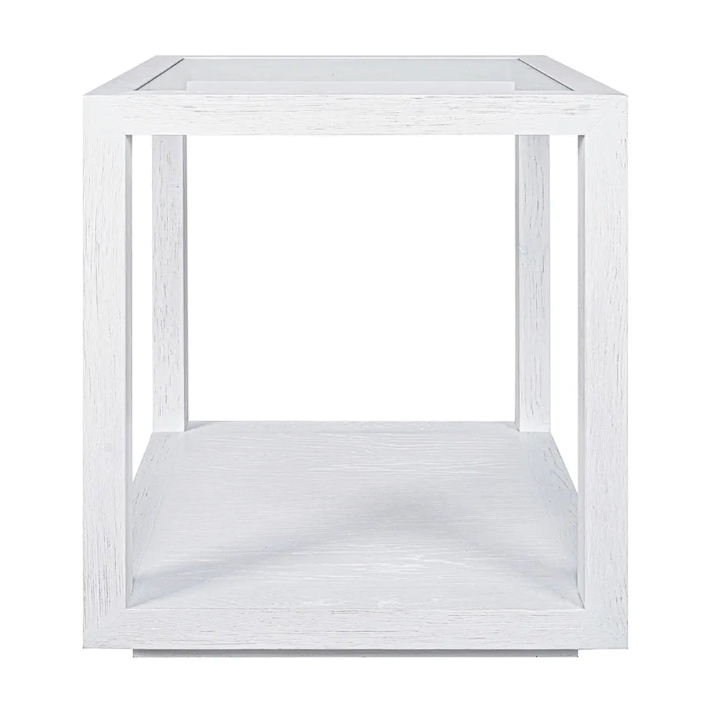 Sadie Oak Square Side Table - Medium White