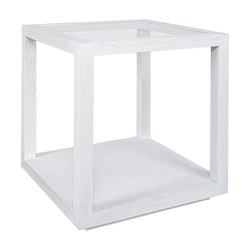 Sadie Oak Square Side Table - Medium White