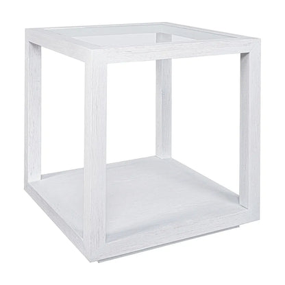 Sadie Oak Square Side Table - Medium White