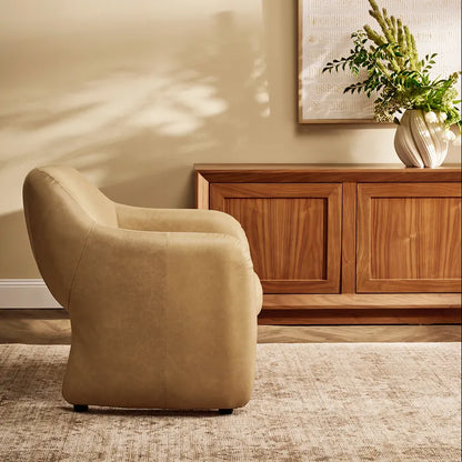 Clifton Arm Chair - Cappuccino Cream Leather