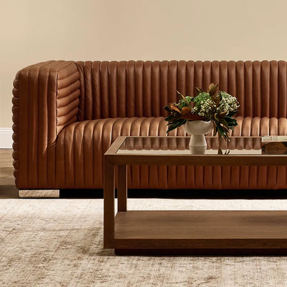 Granger 3 Seater Sofa - Dark Brown Leather