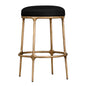 Heston Brass Kitchen Stool - Black Linen
