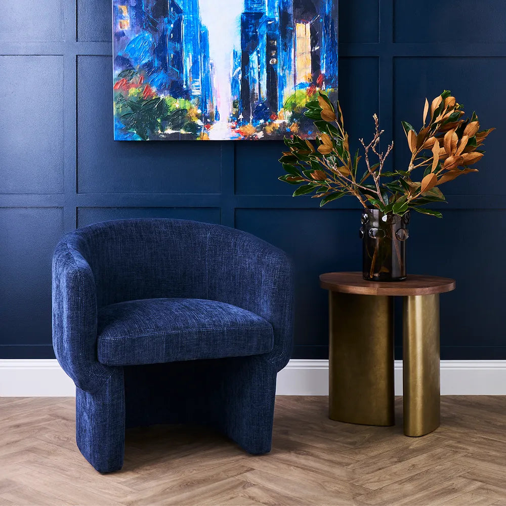Avenue Arm Chair - Indigo Chenille