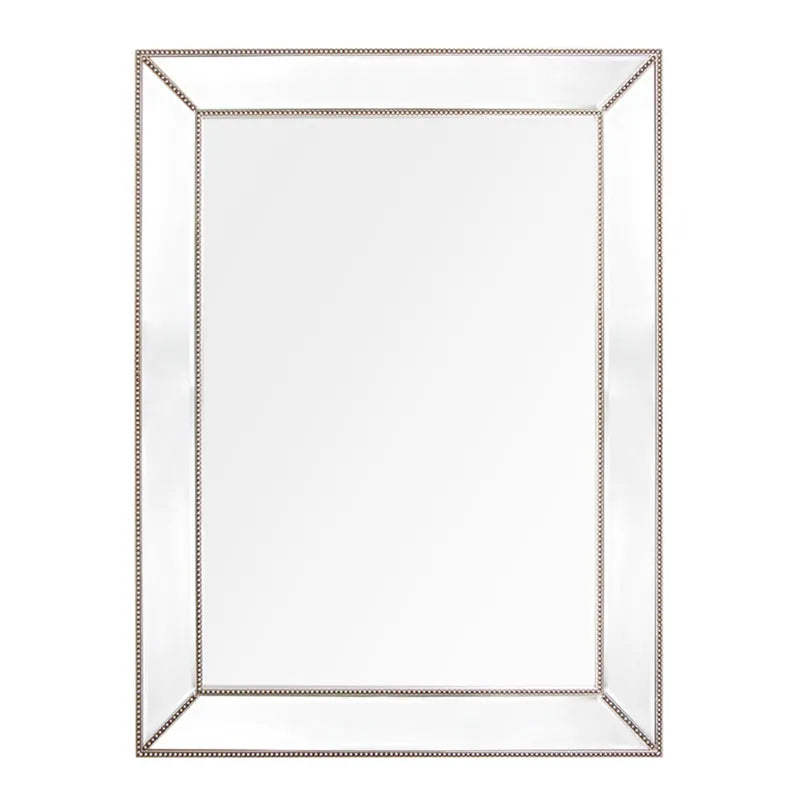 Zeta Wall Mirror - Large Antique Silver