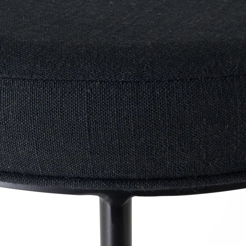 Blackley Black Iron Bar Stool - Black Linen