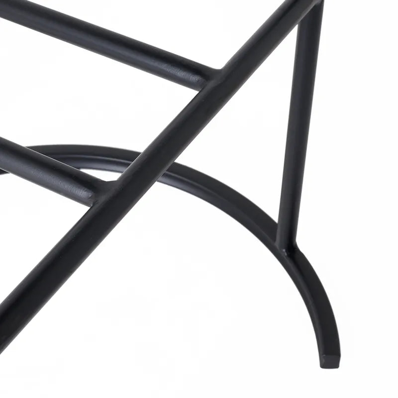 Blackley Black Iron Bar Stool - Black Linen
