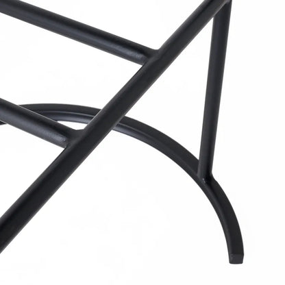 Blackley Black Iron Bar Stool - Black Linen