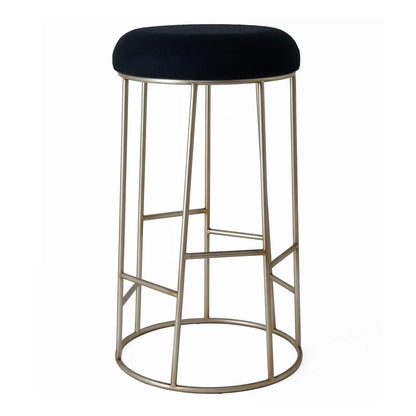 Aiden Gold Steel Bar Stool - Black Linen