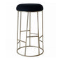 Aiden Gold Steel Bar Stool - Black Linen