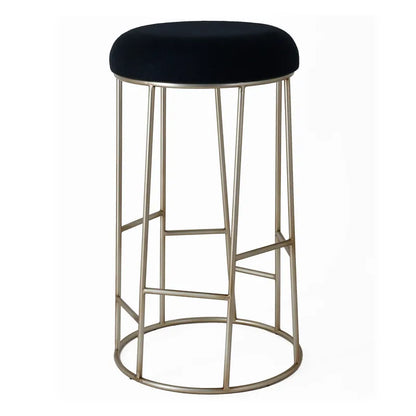 Aiden Gold Steel Bar Stool - Black Linen