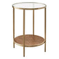Chloe Glass and Timber Side Table - Gold